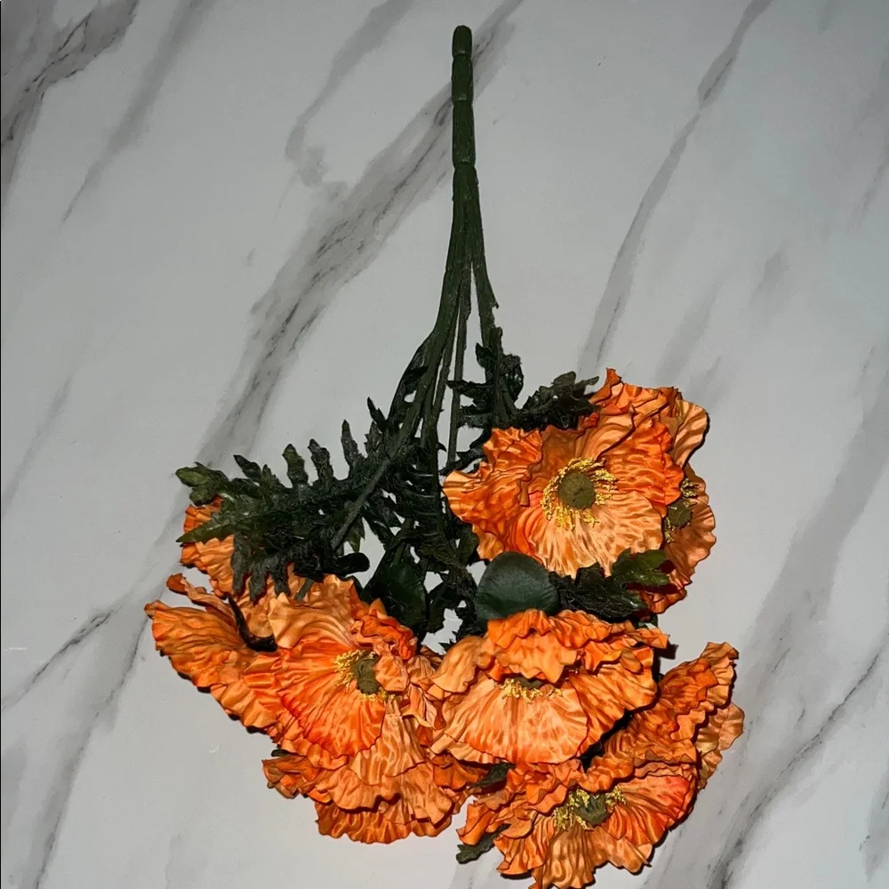 Orange Faux Poppy Floral Arrangement